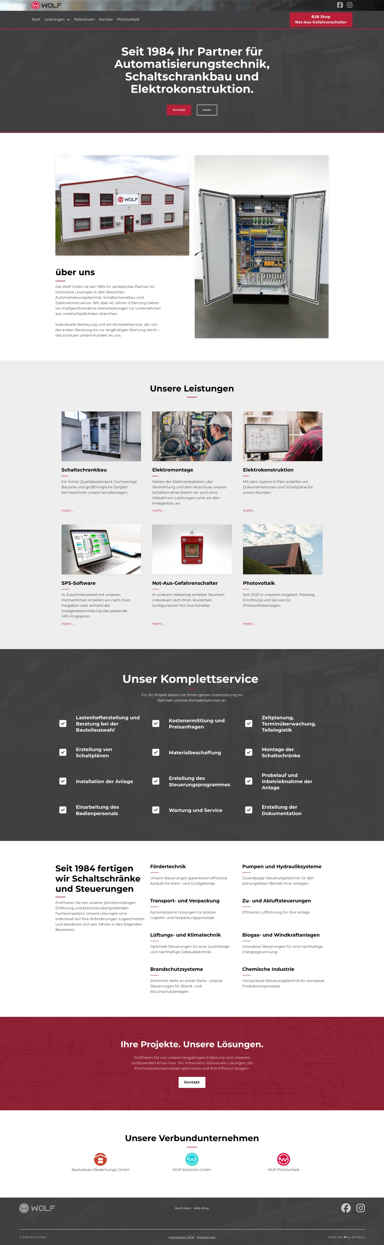 Referenz: Wolf Automation - Firmenwebseite Redesign Niederrhein