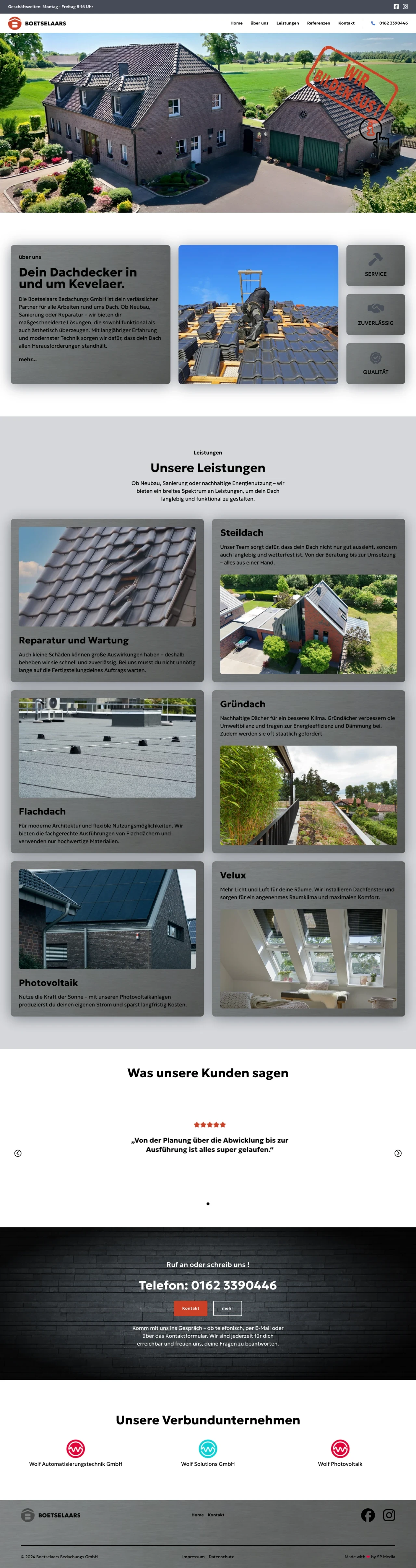 Referenz: Boetselaars Bedachungs GmbH - Webdesign für Handwerksbetrieb